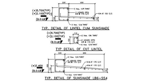 Layout Of Slab Beam And Lintel Details Are Given In T