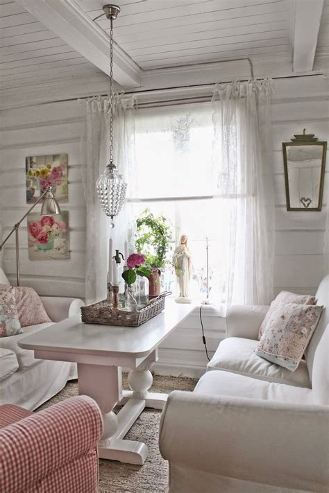 Contemporary Modern Shabby Chic Living Room Living Room White Fabric