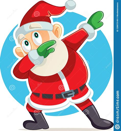 Funny Dabbing Santa Claus Vector Cartoon Stock Vector Illustration Of