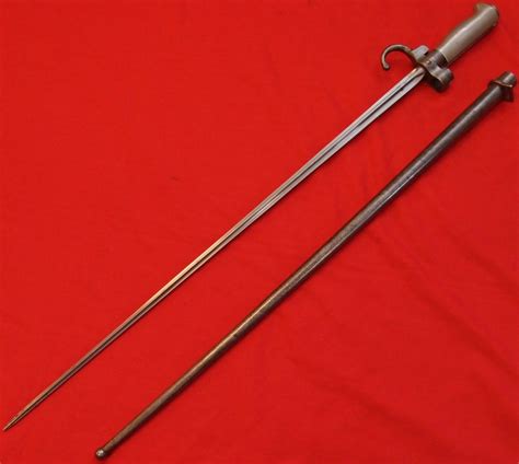 Ww1 1886 Lebel Sword Bayonet And Scabbard Cruciform Type French Army Jb