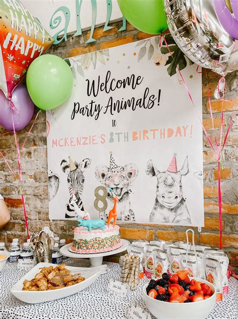 Mckenzies 8th Party Animal Theme Birthday Party Animal Themed