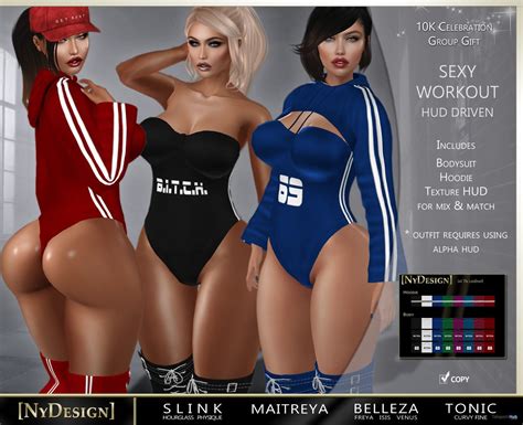 Sexy Workout Outfit 10k Members Group T By Nydesign Teleport Hub Second Life Freebies