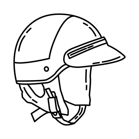 Police Motorcycle Helmets Icon Doodle Hand Drawn Or Outline Icon Style