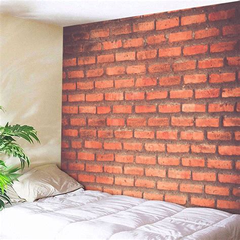 44 Off Brick Wall Print Polyester Fabric Throw Tapestry Rosegal