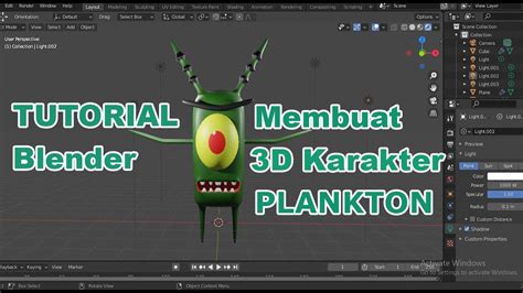 Tutorial Blender Membuat 3d Karakter Plankton Youtube