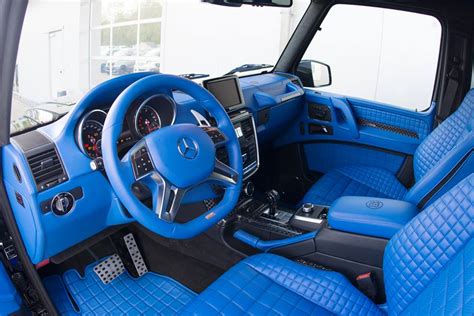 Whether you realize it or not, these interior colors set the tone for your every drive, and the exterior color options make sure you stand out on the streets of orange county. Blue Interior Of Brabus Mercedes-Benz G500 4x4 Highlighted ...