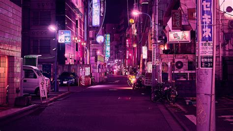Download Wallpaper 1920x1080 Street Neon Night City