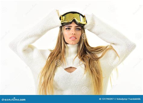 Happy Winter Holidays Winter Sport And Activity Girl In Ski Or Snowboard Wear Woman In Winter