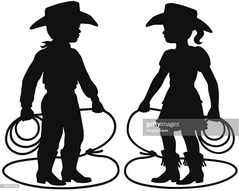 Cowboy And Cowgirl Vector Art Getty Images
