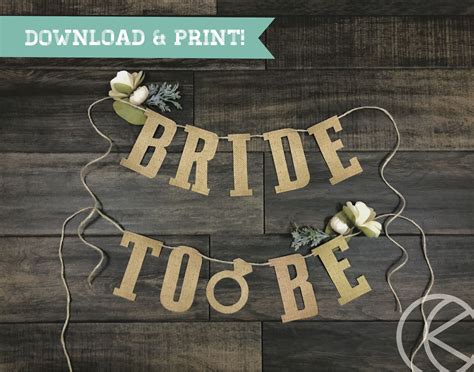 Printable Burlap Bridal To Be Banner Printable Bride To Be Etsy