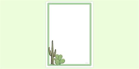 FREE Page Border Cactus Page Borders Twinkl