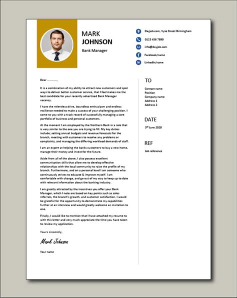 Media and entertainment cv examples. A professional bank manager cover letter that will go with ...