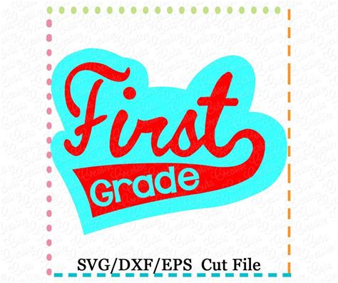 First Grade Double Word Cutting File Svg Dxf Eps Creative Appliques