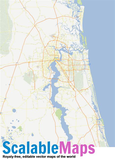Scalablemaps Vector Map Of Jacksonville Gmap Metropolitan Map Theme