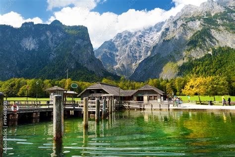 St Bartholomew Pier On Konigssee Known As Germanys Deepest And