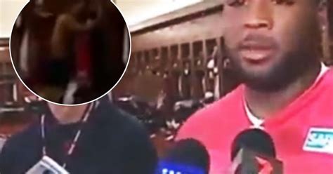 Nfl Player Caught Naked In The Background Of A Live Television Interview Mirror Online