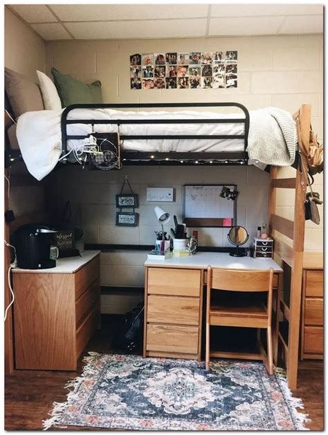 College Dorm Room Ideas For Lofted Beds Collegedormroomideas College D College Dorm R