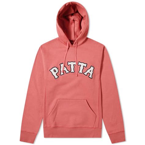 Patta Biker Logo Hoody In Pink Modesens
