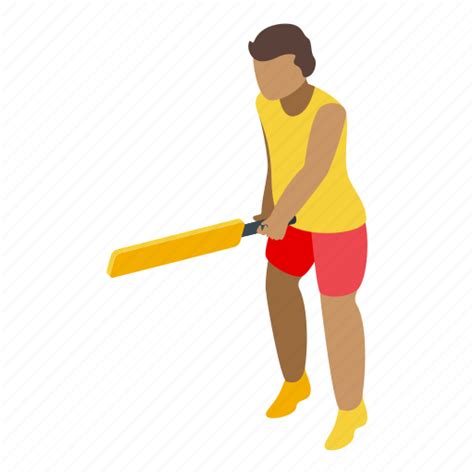 Kid Playing Cricket Isometric Icon Download On Iconfinder