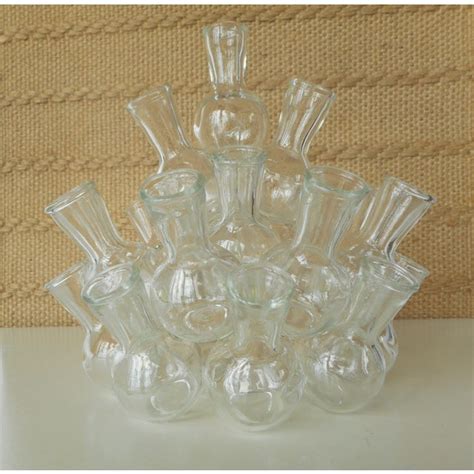 Vintage Glass Stacked Cluster Bud Vases A Pair Chairish