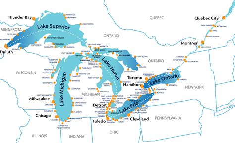 Political Map Of Great Lakes Map Of World