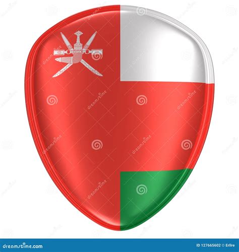 3d Rendering Of An Oman Flag Icon Stock Illustration Illustration Of