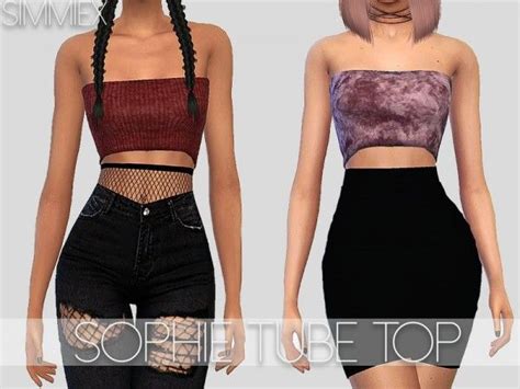The Sims Resource Sophie Tube Top By Simmiex • Sims 4 Downloads Sims