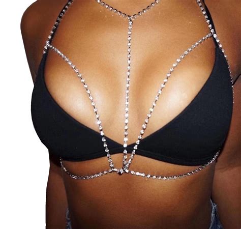 Rhinestone Body Chain Crystal Bra Body Jewelry Beach Or Etsy In Body Chain Body Chain