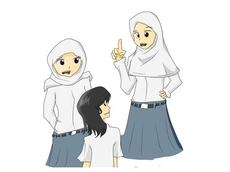 Murid Cara Melukis Kartun Perempuan Bertudung 42 Doddle Muslimah Comel Ideas Anime Animasi