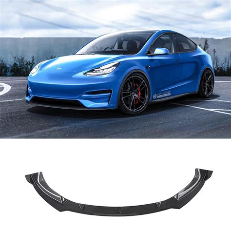 For 2020 2021 Tesla Model Y Front Bumper Chin Lip Splitter Spoiler