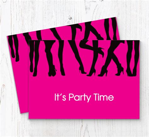 Sexy Legs Party Invitations Personalise Online Plus Free Envelopes
