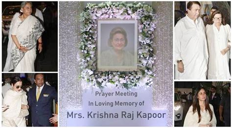 krishna raj kapoor s prayer meet rekha aishwarya rai kareena kapoor and others in attendance