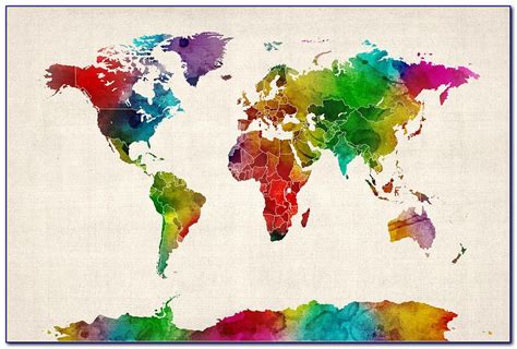 Watercolor World Map Wallpaper Maps Resume Examples Eko Vp Mz