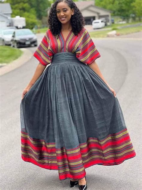 Habesha Menenhabesha Ethiopian Traditional Dresseritrean Dresshabesha Kemiszuriahabeshakemis Etsy