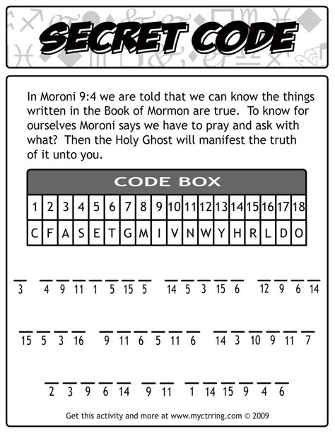 Printable Secret Code Worksheets