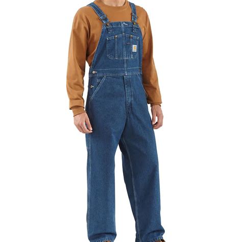 Kenco Outfitters Carhartt Mens Washed Denim Bib Overall Unlined