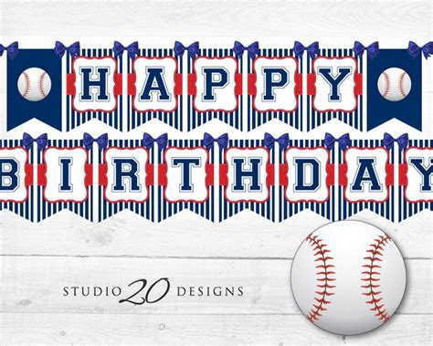 Instant Download Baseball Birthday Banner Baseball Bunting
