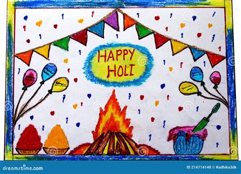 Happy Holi Abstract Painting Art Stock Photo Image Of Gulal Icon