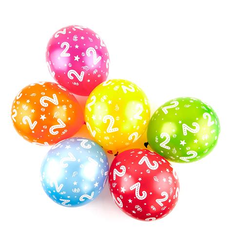 Buy Multicoloured 2nd Birthday Latex Balloons Pack Of 6