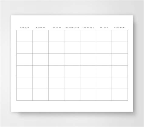 Blank One Month Calendar Template The Best Template Example