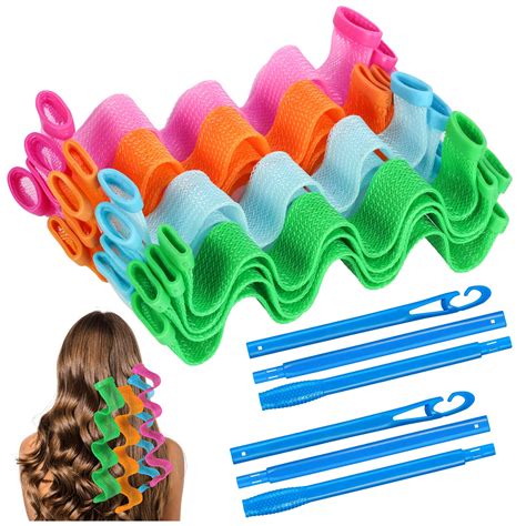 Amazon Com 30 Pieces Hair Curlers Spiral Curls Heatless Wave Hair
