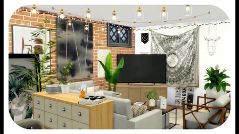 The Sims 4 Apartment Build Organic Bohemian Basement Apartment Cc