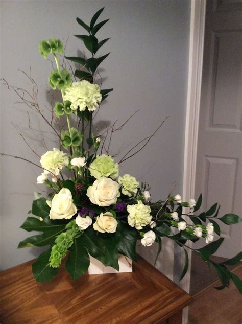 Asymmetrical With Carnations And Roses Tropical Flower Arrangements