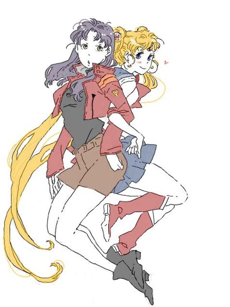 Sailor Moon Evangelion Usagi And Misato Katsuragi Neon Genesis