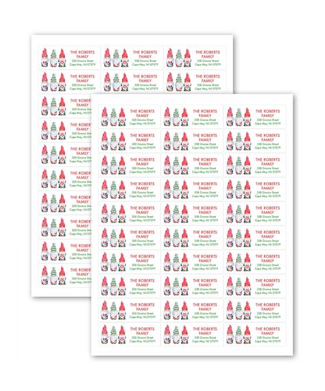 Red And Green Gnomes With Presents Return Address Label Set Of 60 Zulily