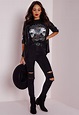 Missguided - Rock T Shirt | Outfits in 2019 | Rock chic, Rock chick ...