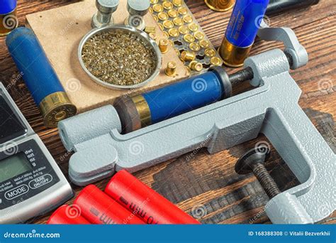 Shotgun Shells Reloading Process With Special Reload Equipment Powder