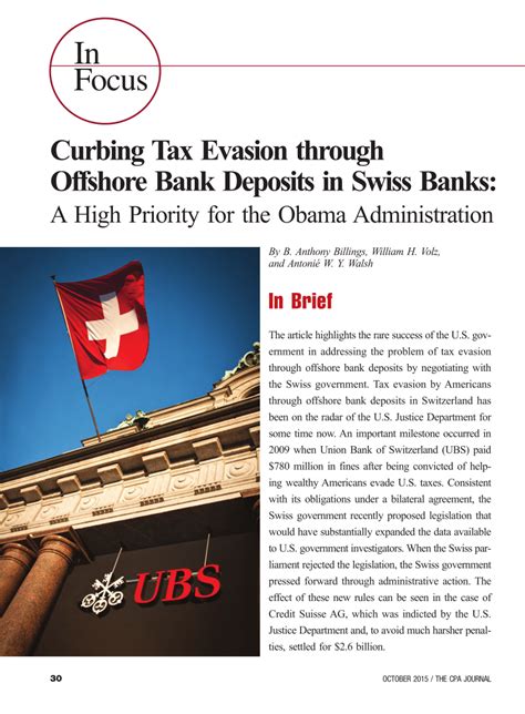 pdf curbing tax evasion through offshore bank deposits in swiss banks a high priority for the