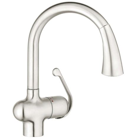 Grohe Ladylux Single Handle Kitchen Faucet With Pull Out Sprayer