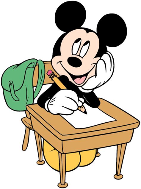 Back To School Clip Art Mickey Mouse Reading Book Png Download